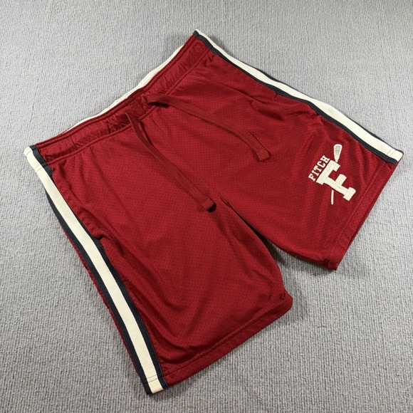 Abercrombie & Fitch Shorts Mens Large Burgundy Mesh Gym Athletic Basketball Y2K - Picture 1 of 8
